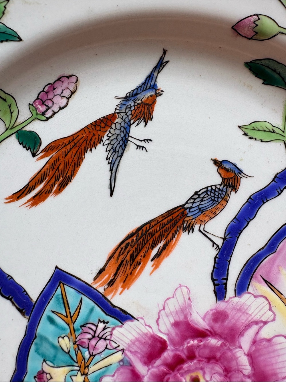 Vintage Hand-Painted tobacco Leaf Floral Ceramic Wall Plate- 10.5” - Picture 4 of 12